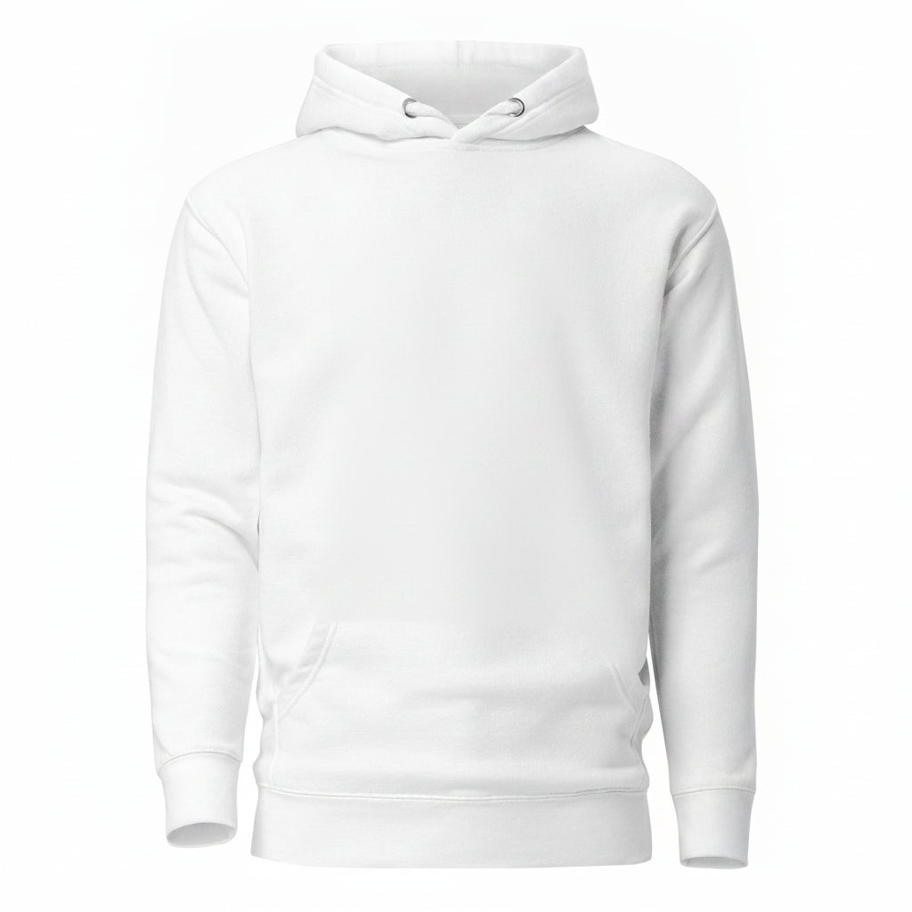 Premium-Hoodie weiss blanko zum Selbstgestalten