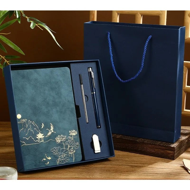Premium Notebook & Pen Set A5 – Echtleder, Touch-Pen, Business-Geschenk – LuxeStyle Schweiz
