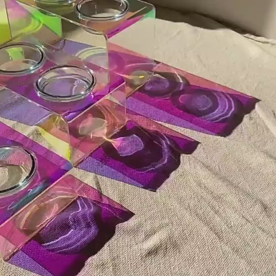 Regenbogen-Futternapf aus Acryl für kleine Hunde & Katzen