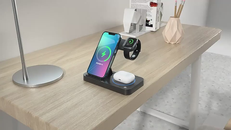 Dreifach-Wireless-Ladestation