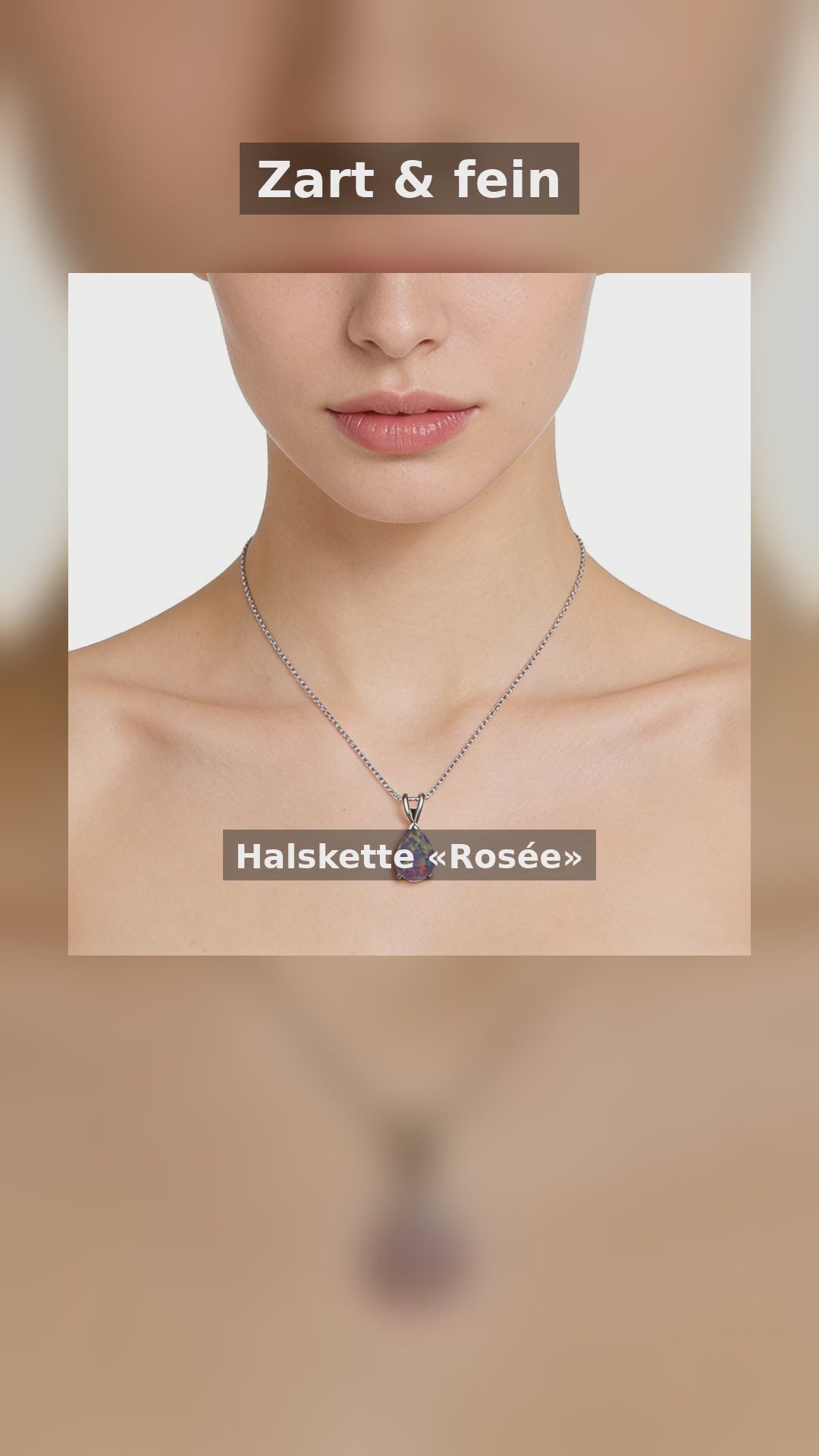 Halskette «Rosée» · Kristall-Tropfen, Silber