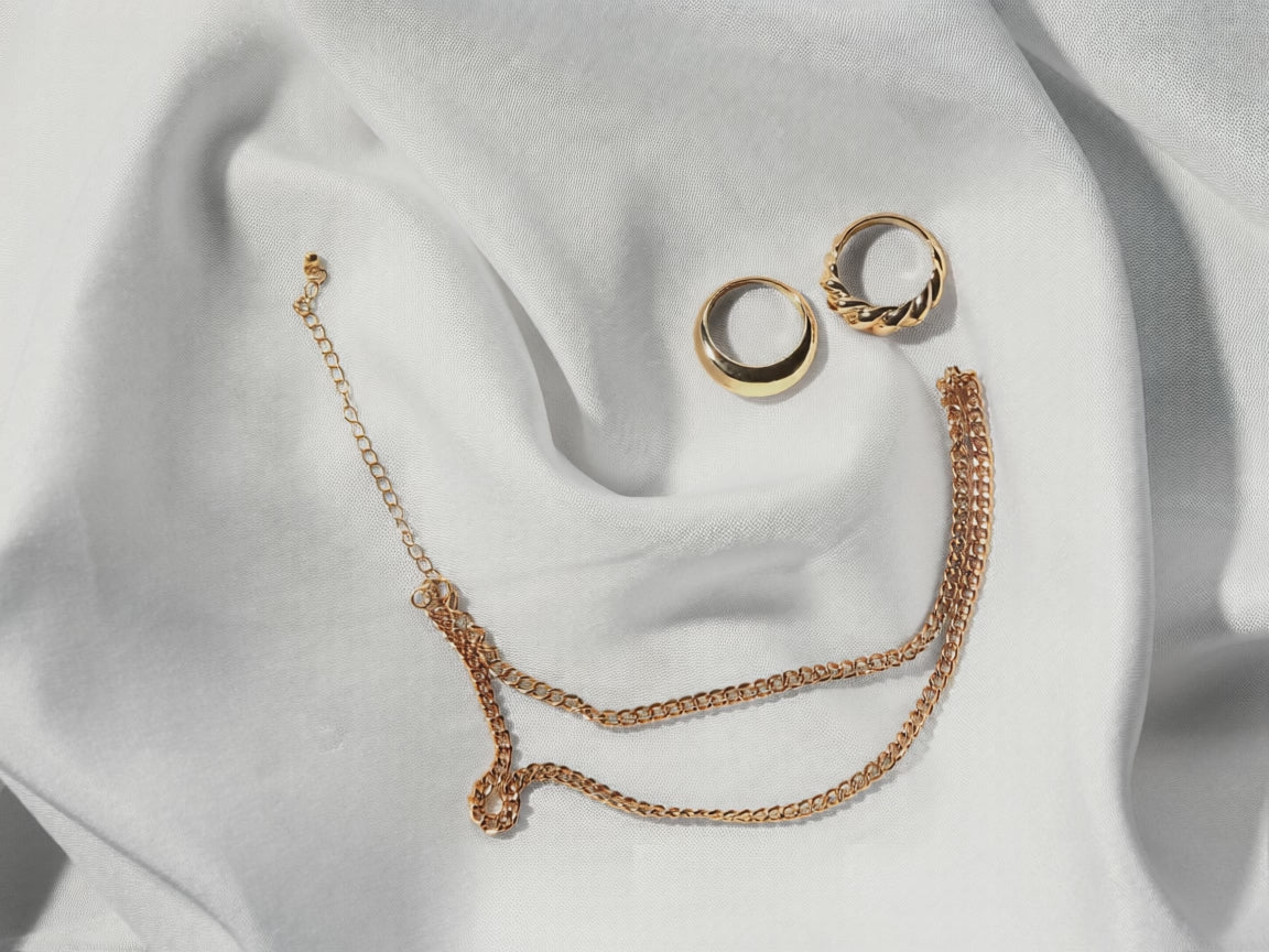 Wasserfestes Schmuck-Set in Bewegung - anlauffrei, 18K vergoldet