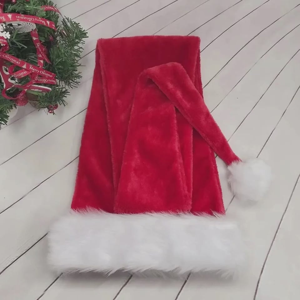 Weisser Weihnachtsmann-Hut aus Plüsch