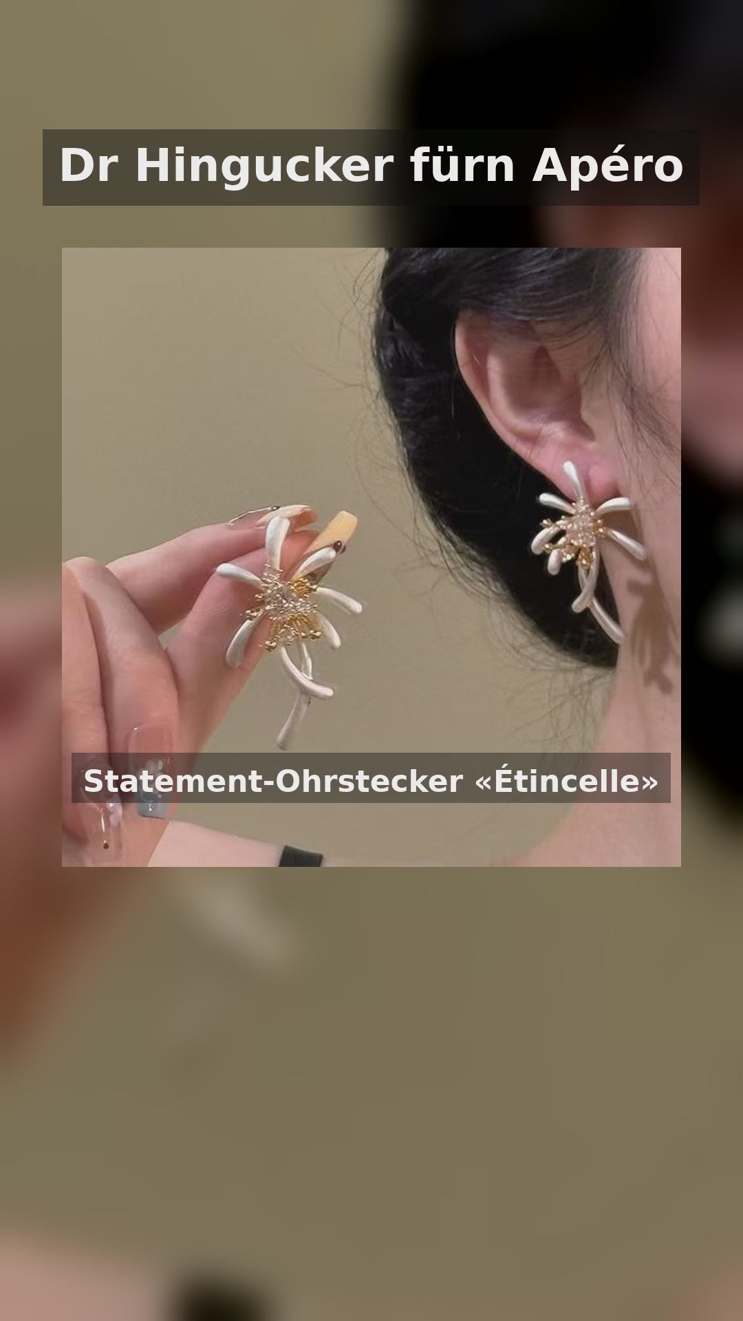 Statement-Ohrstecker «Étincelle» · Blüte, Kristall