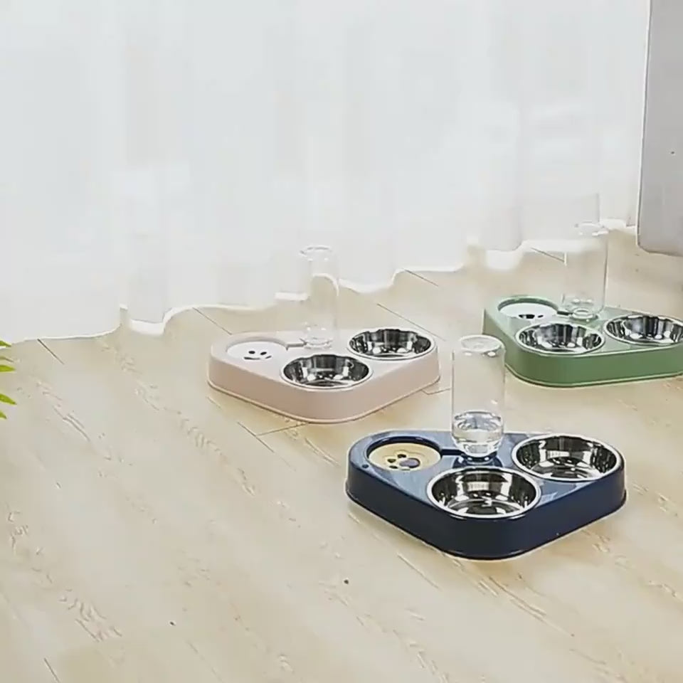 Futterstation mit Wasserspender für Haustiere