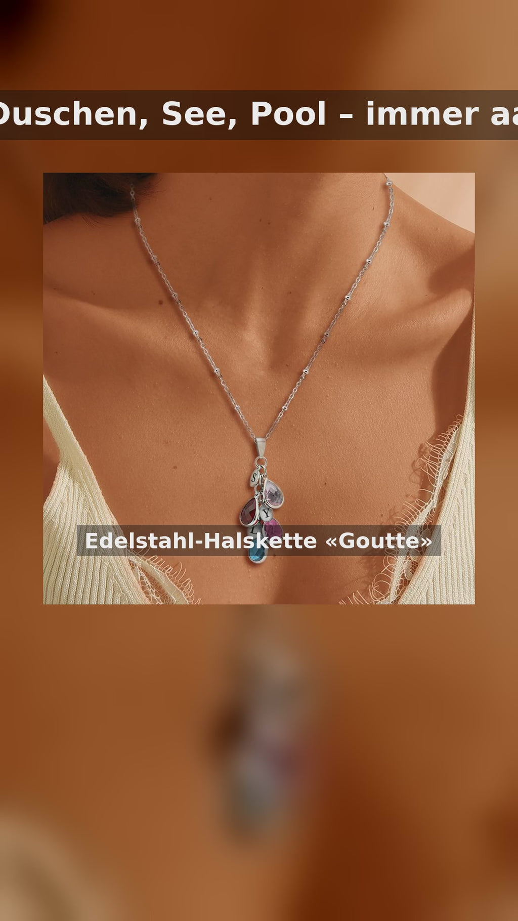 Edelstahl-Halskette Goutte — Reel
