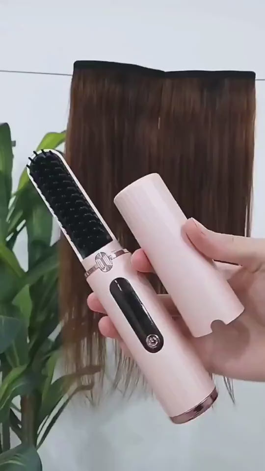 Kabelloser Mini-Glättkamm mit LCD-Anzeige