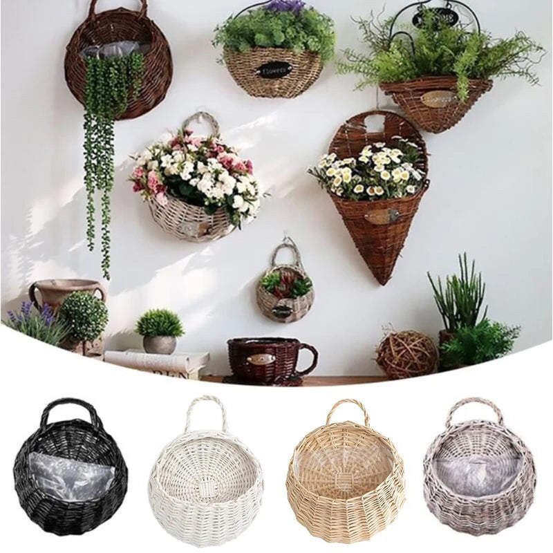 Rattan-Wandvase Boho 2er-Set Natur – LuxeStyle Schweiz
