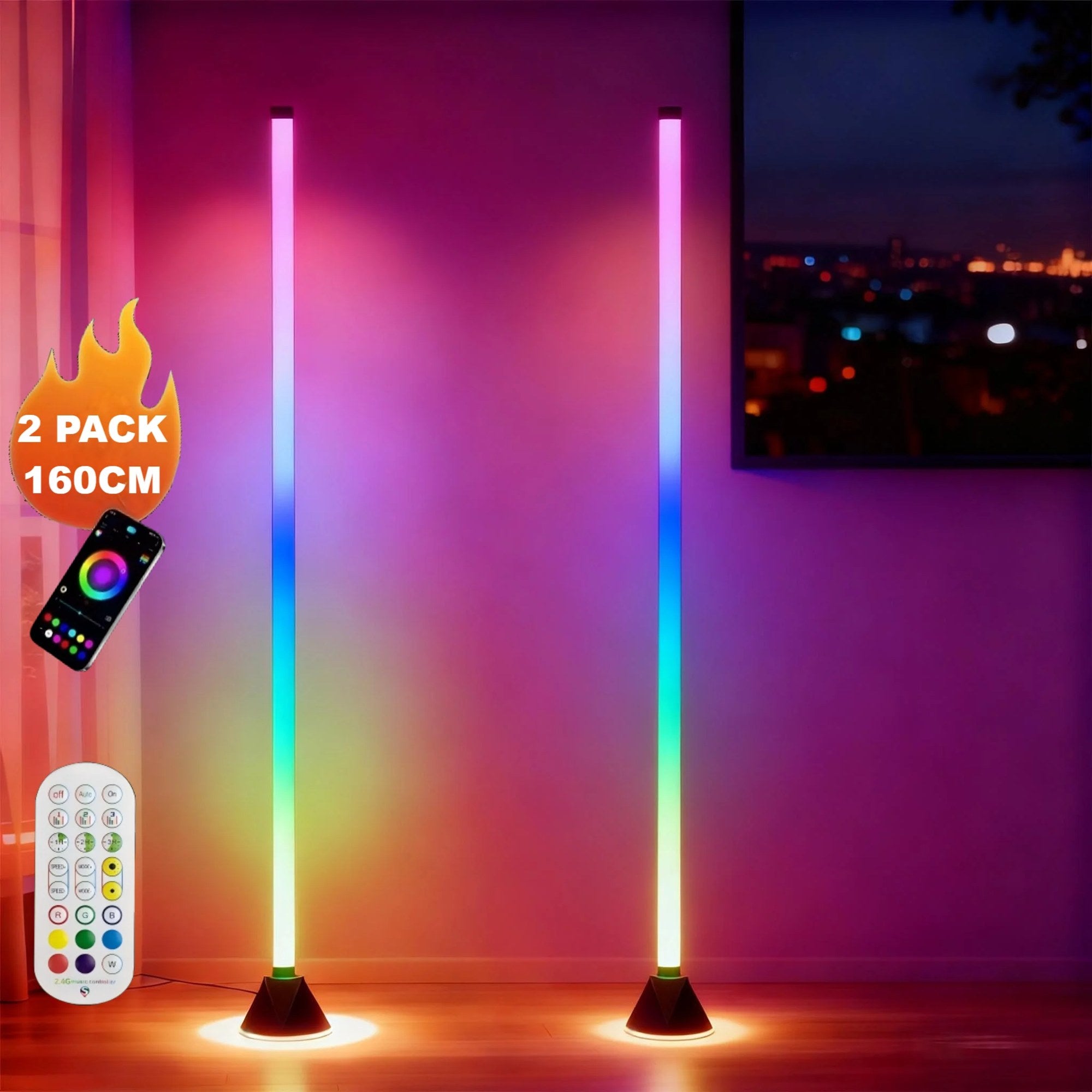 RGBIC Eck-Stehlampe · App-Steuerung & Musik-Sync – LuxeStyle Schweiz