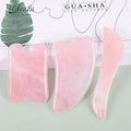 Rosenquarz Gua Sha Set - 3-teilig, 100% Naturstein