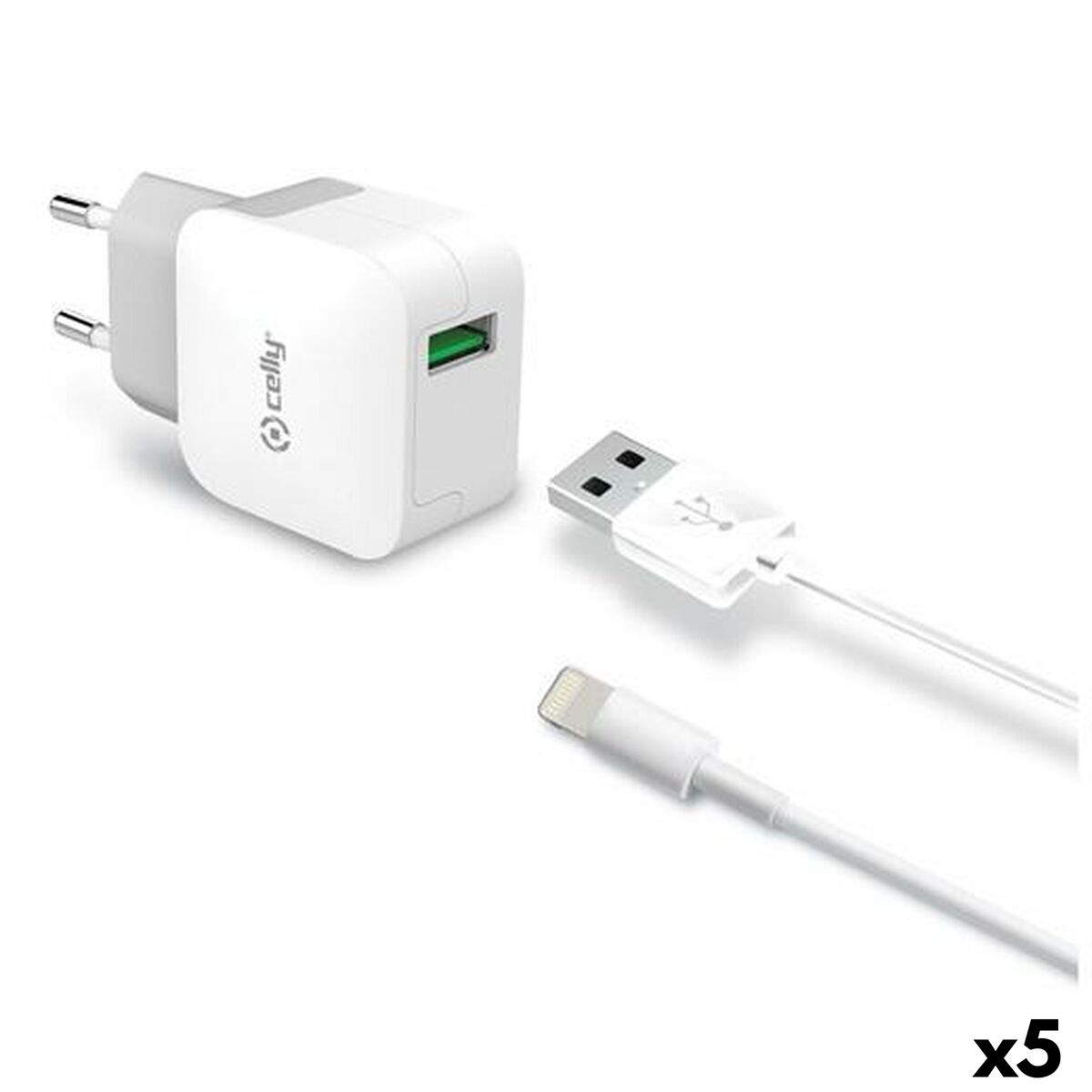 Wandladegerät Celly Weiß 12 W (5 Stück)