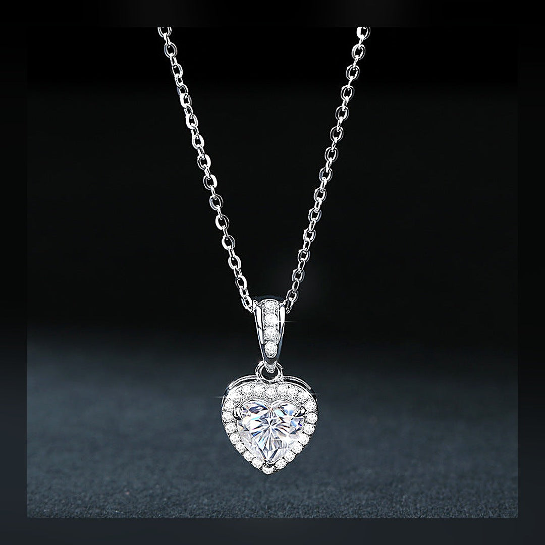 LuxeStyle-Edit · S925 Silber-Halskette «Éclat» – 1 Karat Moissanite