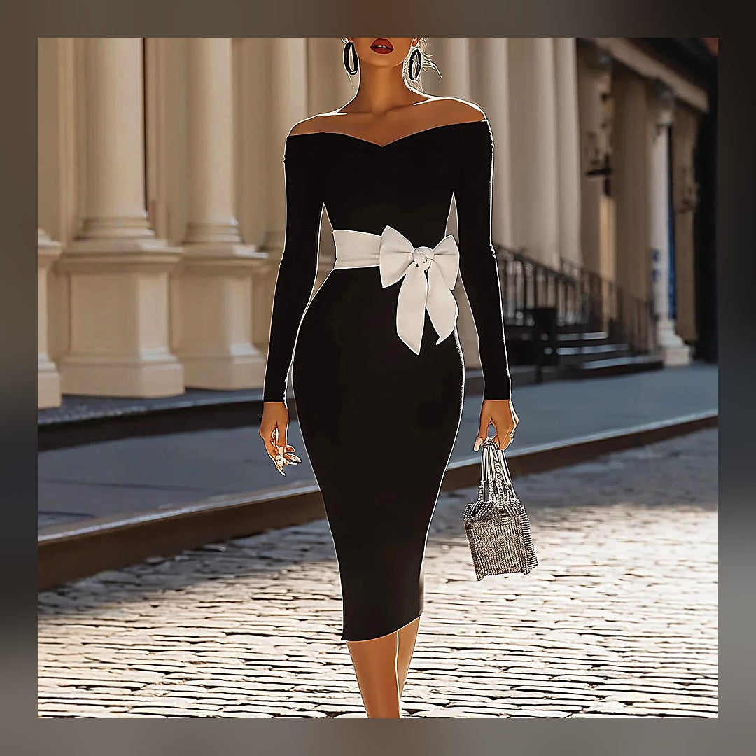 LuxeStyle-Edit · Schnürkleid «Noir» – Schleifen-Detail