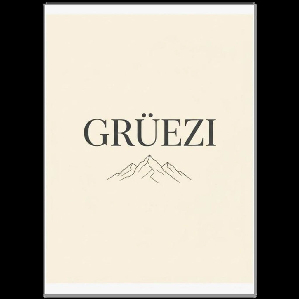 Schweiz-Poster «Grüezi» – Mundart-Kunstdruck – LuxeStyle Schweiz