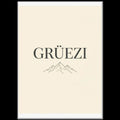 Schweiz-Poster «Grüezi» – Mundart-Kunstdruck – LuxeStyle Schweiz