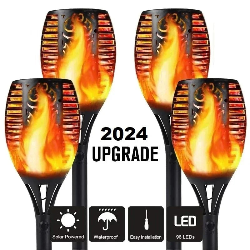 Solar-Gartenfackeln 2er-Set · Flammen-Effekt – LuxeStyle Schweiz