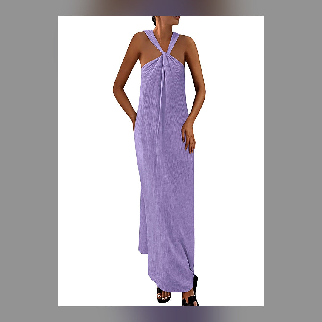 LuxeStyle-Edit · Strandkleid «Playa» – Halter mit Schnür-Detail