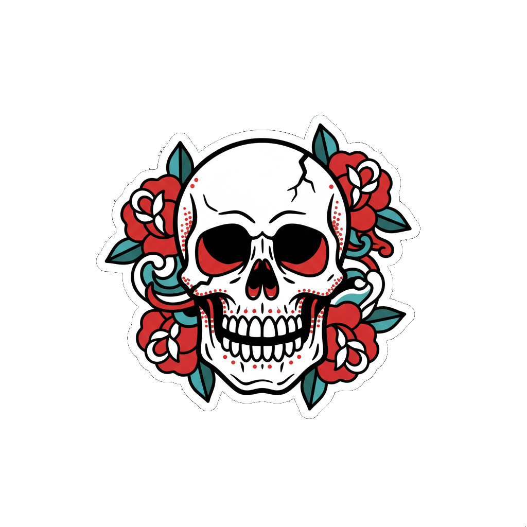 Sticker «Skull Rose»