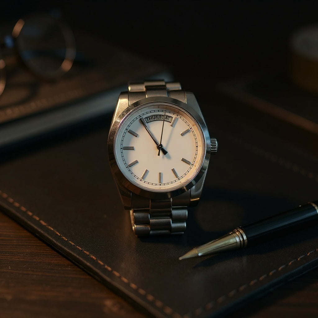 LuxeStyle Klassische Herrenuhr Edelstahl · Saphirglas, 50m wasserdicht – Bild 2 – LuxeStyle Schweiz