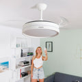 Deckenventilator mit LED-Licht und 4 einklappbaren Flügeln Keteez Inno