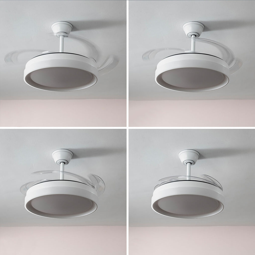 Deckenventilator mit LED-Licht und 4 einklappbaren Flügeln Keteez Inno