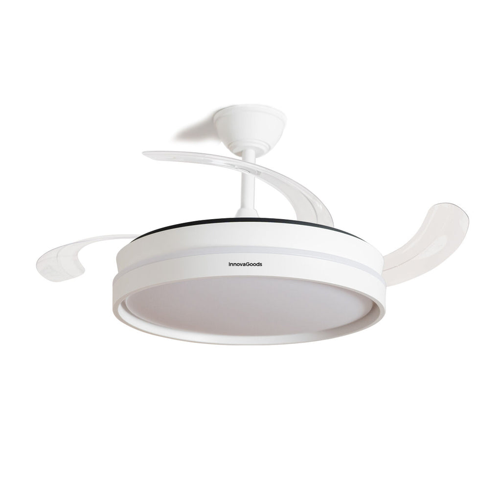 Deckenventilator mit LED-Licht und 4 einklappbaren Flügeln Keteez Inno