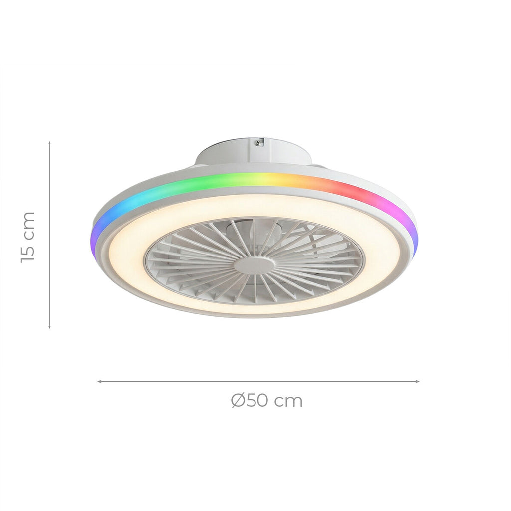 Deckenventilator mit RGB-LED-Licht, verdeckten Flügeln und Fernbedienu