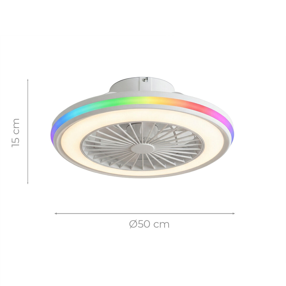 Deckenventilator mit RGB-LED-Licht, verdeckten Flügeln und Fernbedienu