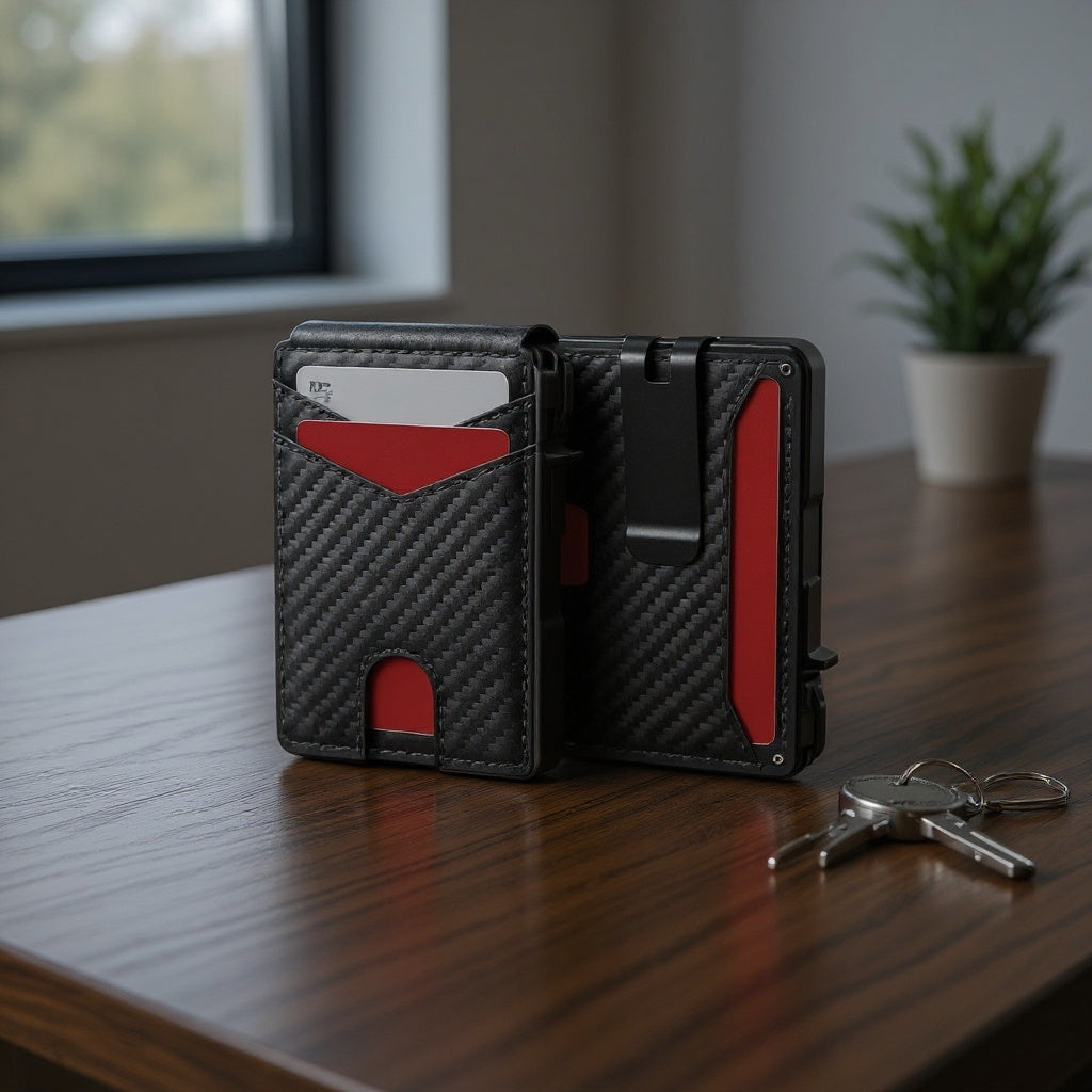 LuxeStyle Slim Wallet Echtleder · RFID-Schutz, Vollnarbenleder – Bild 3 – LuxeStyle Schweiz