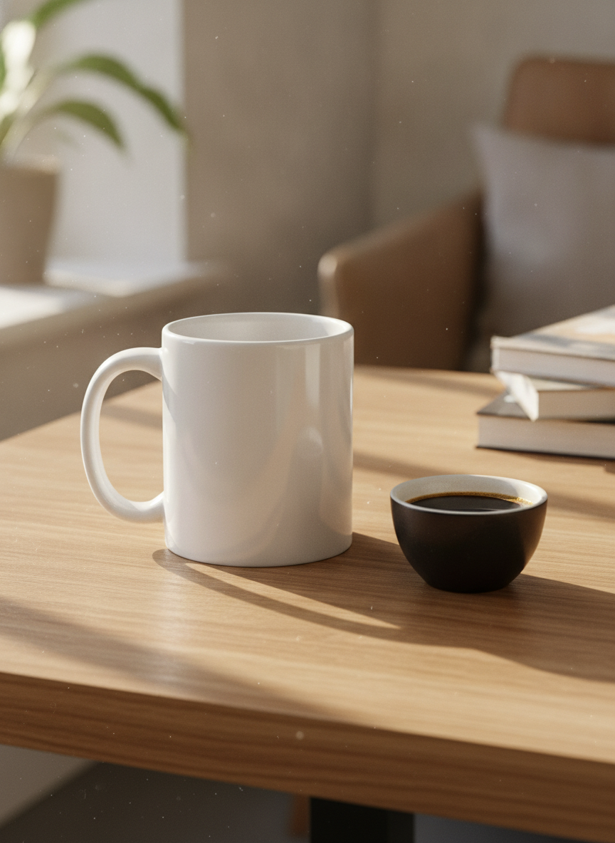 Keramik-Tasse – selbst gestalten, in Szene