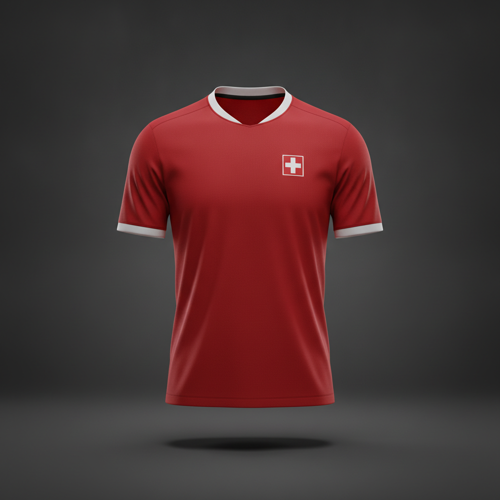 WM Fan-Trikot Schweiz – rot mit Schweizer Kreuz, selbst gestaltbar